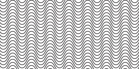 Simply Wave seamless pattern. Black and white endless wavy background.