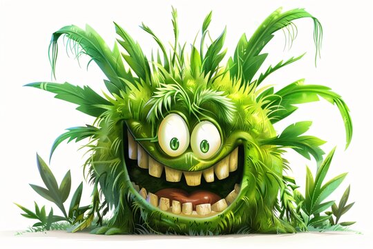 Close-up of smiling green monster