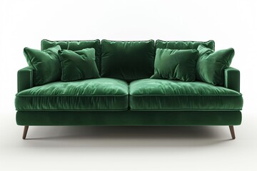 Fototapeta premium Close up green couch pillows