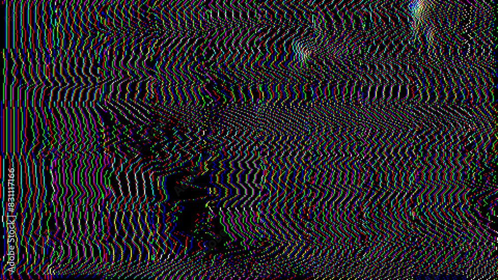 Leinwandbilder Analog Static Noise Glitch Effect. Digital Pixel Noise. VHS Corrupted Signal. Damaged Error Television Image. Vector illustration.
