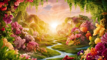 garden of eden biblical illustration. generated AI