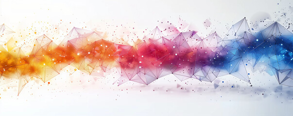 Colorful Wireframe background with plexus effect, futuristic illustration as wallpaper, background, backdrop