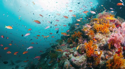 Coral reef with vibrant marine life, representing the importance of marine conservation