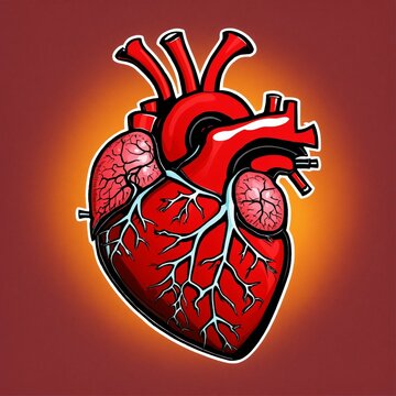 a human heart that stops in cartoon style