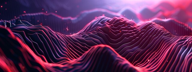 Irregular line graphics with red purple light background, minimalist, advanced, technological sense, future, peaks and troughs, 4k high-definition wallpaper, background, generated by AI. Abstract 