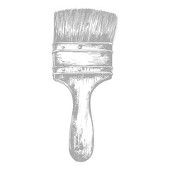 brush for painting walls with engraving sketch style black color only