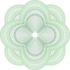 A vector guilloche rosette on a white background.