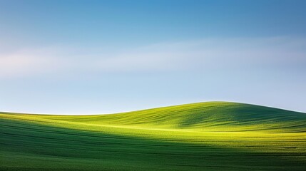 Obraz premium A picturesque scene of a green hill under a clear blue sky