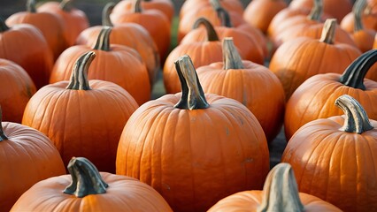 Pumpkins in honor of the celebration of autumn and halloween festival of vegetables
