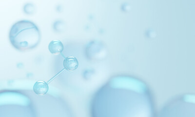 molecule background, skin care cosmetics solution, 3d illustration
