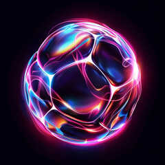 Soccer ball with colorful abstract fluid background. 2024 football competition background template