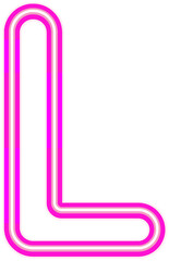 Vector bright pink neon light alphabet font typography design-L