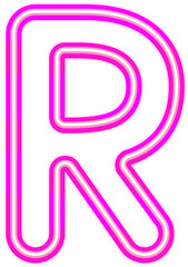 Vector bright pink neon light alphabet font typography design-R