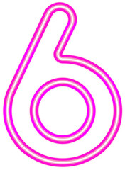 Obraz premium Vector bright pink neon light number typography design-6