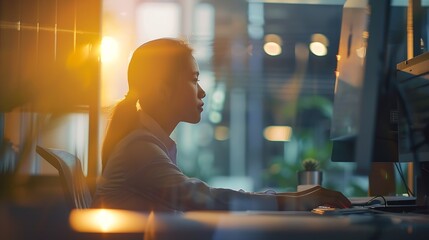 With apps like these your business will flourish Cropped shot of an attractive young businesswoman working in her office : Generative AI