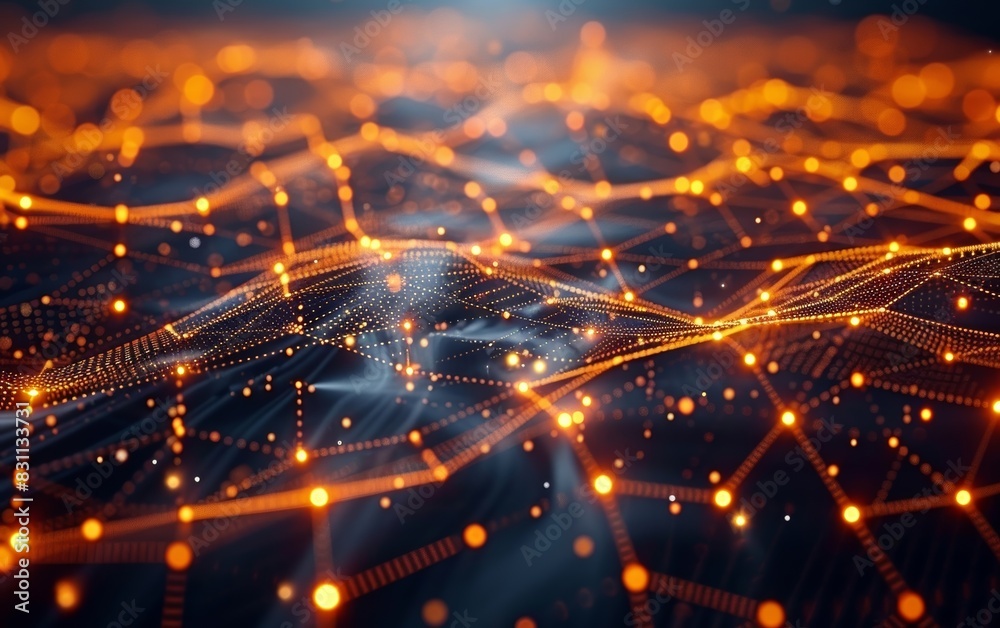 Poster abstract network connection structure depicted through a video animation showcasing a digital backgr