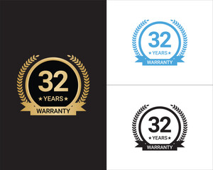 32 Years Warranty Vector, 32 Years Warranty Logo