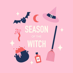 Season of the witch greeting card. 