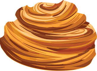 Vector illustration of a swirl of chocolate whipped cream, perfect for dessertthemed designs