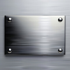 A blank metal sign as a mockup with a gray background