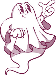 Retro groowy ghost halloween mascot