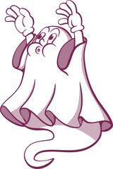 Retro groowy ghost halloween mascot