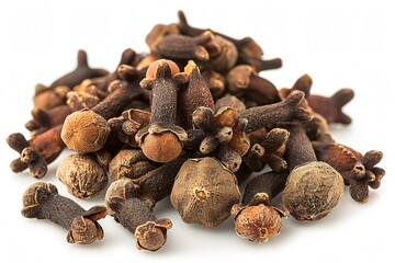 Obraz premium Arranged cloves on white surface