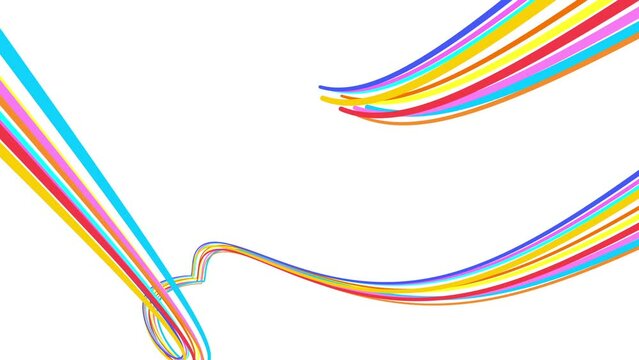 Pack of 3 animations of colorful striped lines. Frames or borders, with copy space. Luma mattes are included.