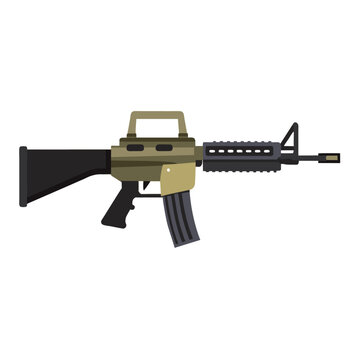 flat style military rifle isolated clip art preview