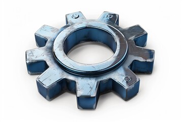 Blue gear wheel with central hole