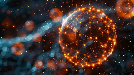 Artistic representation of quantum superposition within an AI neural network, illustrating the fusion of these technologies at the atomic level. Minimal and Simple style