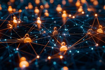 Obraz premium Abstract background showing a group of people using the internet network.