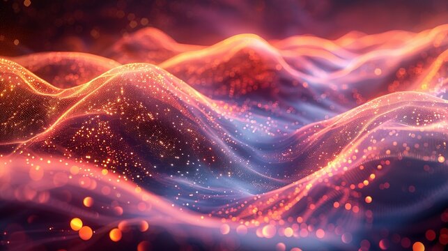 Visualization of a quantum wavefunction interacting with AI-driven data streams, highlighting their combined capabilities. Minimal and Simple style