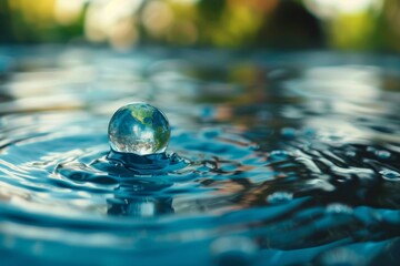 Recognizing the importance of water conservation: every drip counts. Celebration of nature, and climate change concept