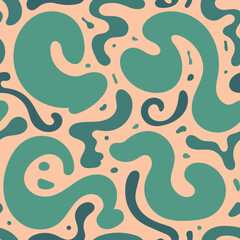 Fototapeta premium Abstract seamless pattern with dynamic green shapes