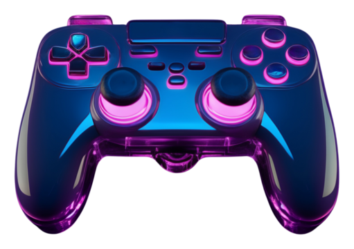 PNG Joystick violet light illuminated.