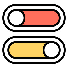 A colored design icon of toggle buttons

