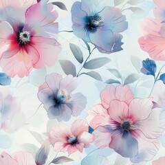 Soft Watercolor Floral Pattern for Spring and Summer

