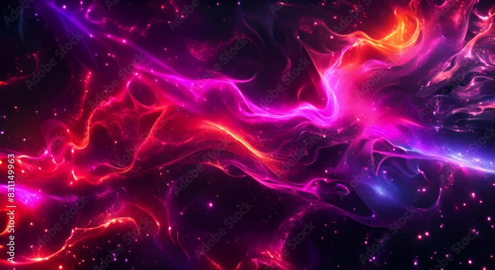Aufkleber Abstract colorful nebula with vibrant swirling patterns in space. Cosmic and universe theme. Design for banner, poster, wallpaper