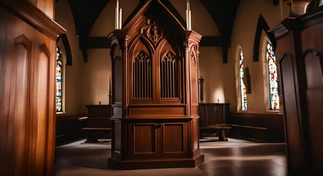 Confessional inside the church.