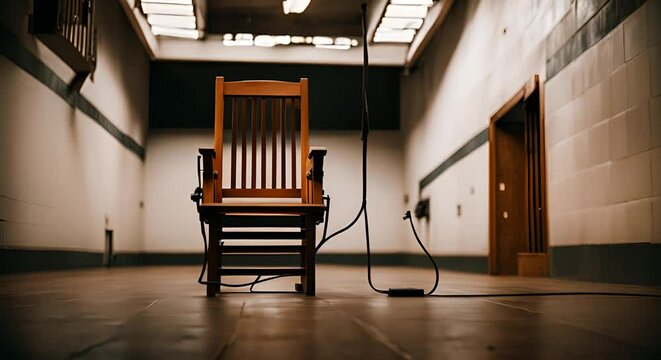 Electric chair in prison.