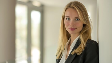 Obraz premium Portrait of beautyful and confident business woman : Generative AI