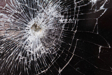 Broken smart phone closeup, macro shot.