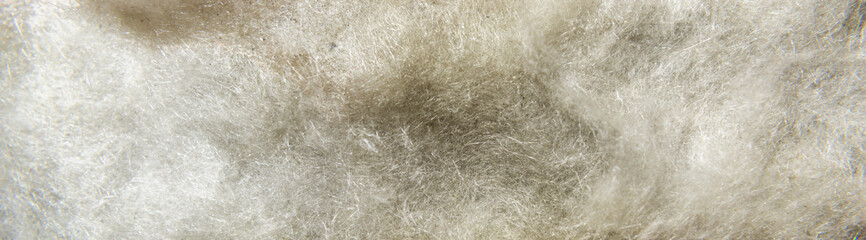 Construction glass wool macro shot, banner, background.