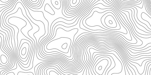 Abstract topography contour map background design .modern design with white background and black wave lines .geography contour map linear background vector illustration .