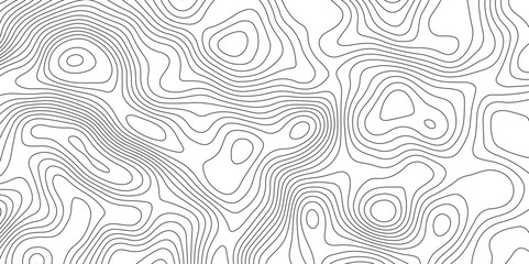 Fototapeta premium Abstract topography contour map background design .modern design with white background and black wave lines .geography contour map linear background vector illustration .