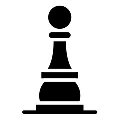 Strategy game icon, solid design of chess pawn
