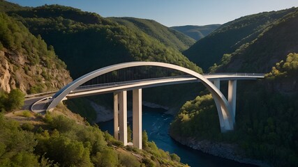 Fototapeta premium Ensuring Bridge Designs Minimize Ecological Impact and Preserve the Natural Surroundings.
