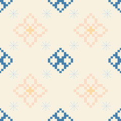 Geometric ethnic oriental seamless pattern traditional Design for background, carpet, wallpaper, clothing, wrapping, Batik, fabric, vector, illustration, boho embroidery style.