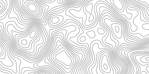 Abstract topography contour map background design .modern design with white background and black wave lines .geography contour map linear background vector illustration .